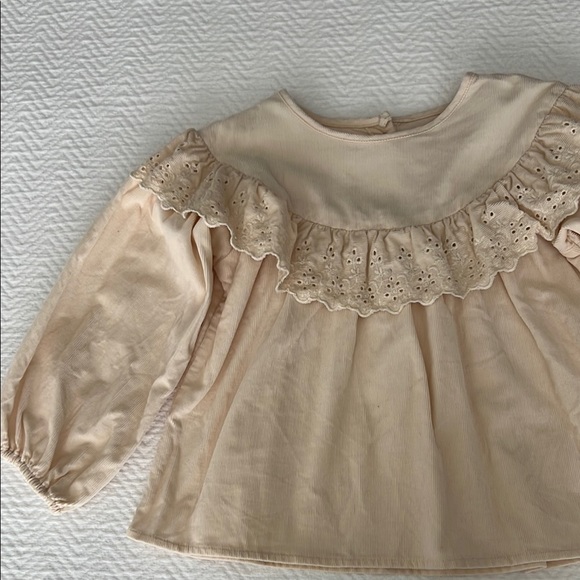 Cream Ruffled Kids Top - Picture 4 of 6